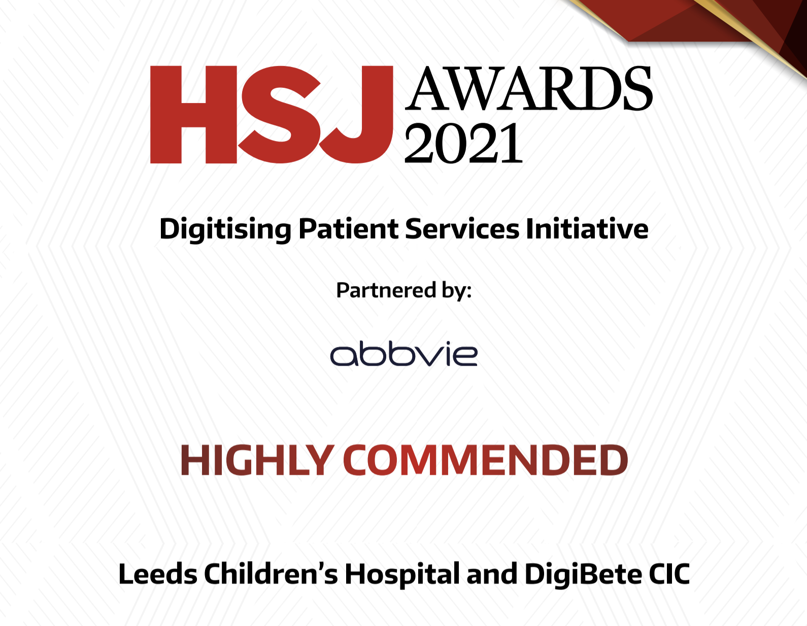 DigiBete App - Highly Commended at the HSJ Awards!