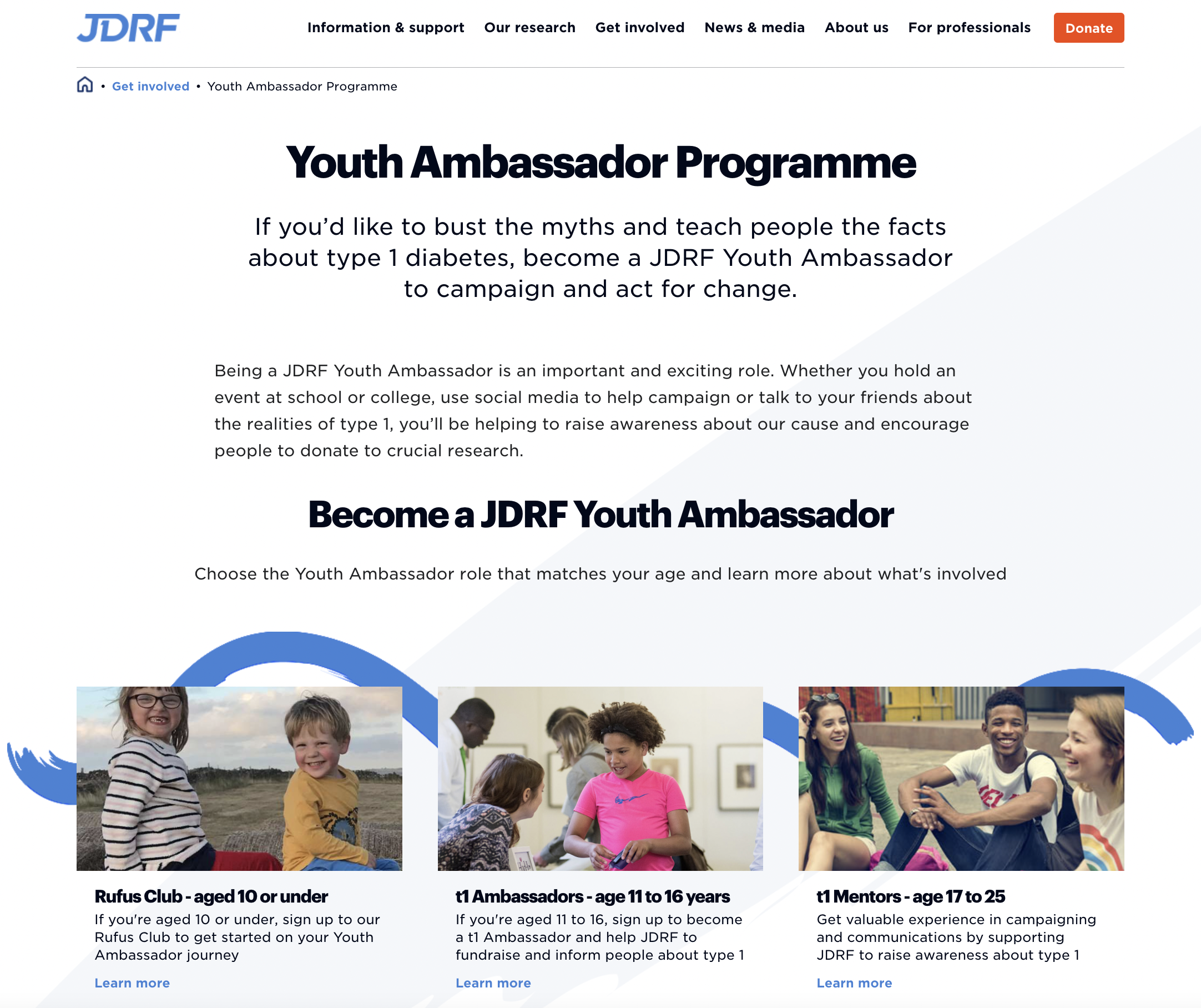 JDRF re-launch their Youth Ambassador Programme