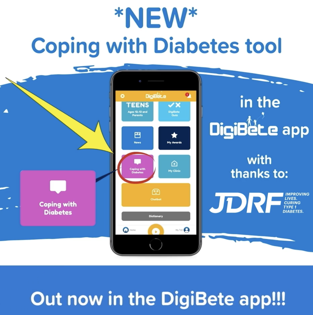 New Coping with Diabetes tool for 10 to 14 year olds on the DigiBete App